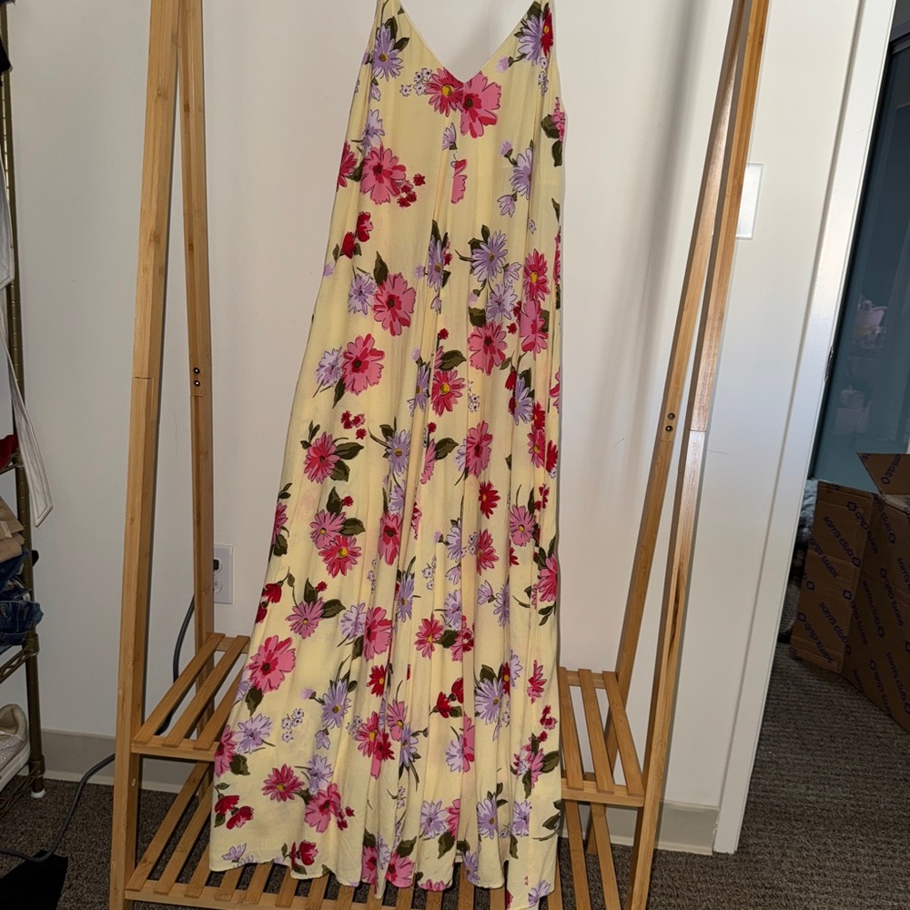 Zara Floral Dress with Pink and Yellow Details